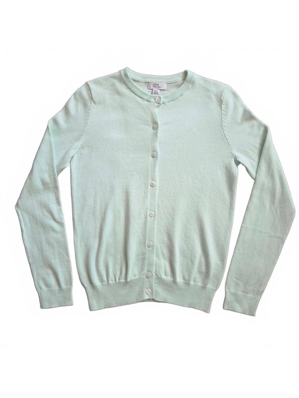 Lord + Taylor Moonlight Jade Button-Up Cardigan Sweater XS